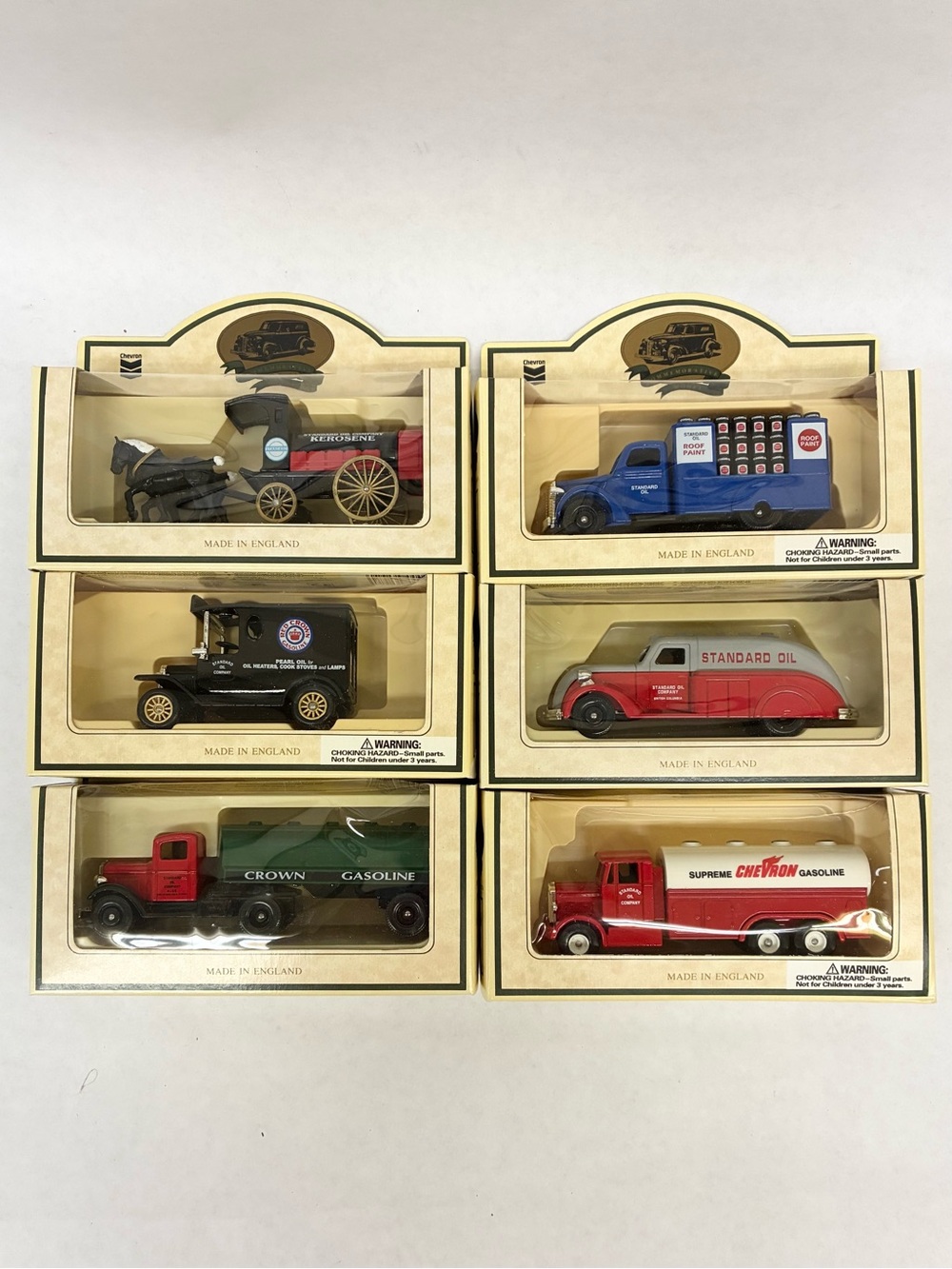 New Lledo Commemorative Chevron Diecast Metal Toy Cars Trucks. England. Lot of 6